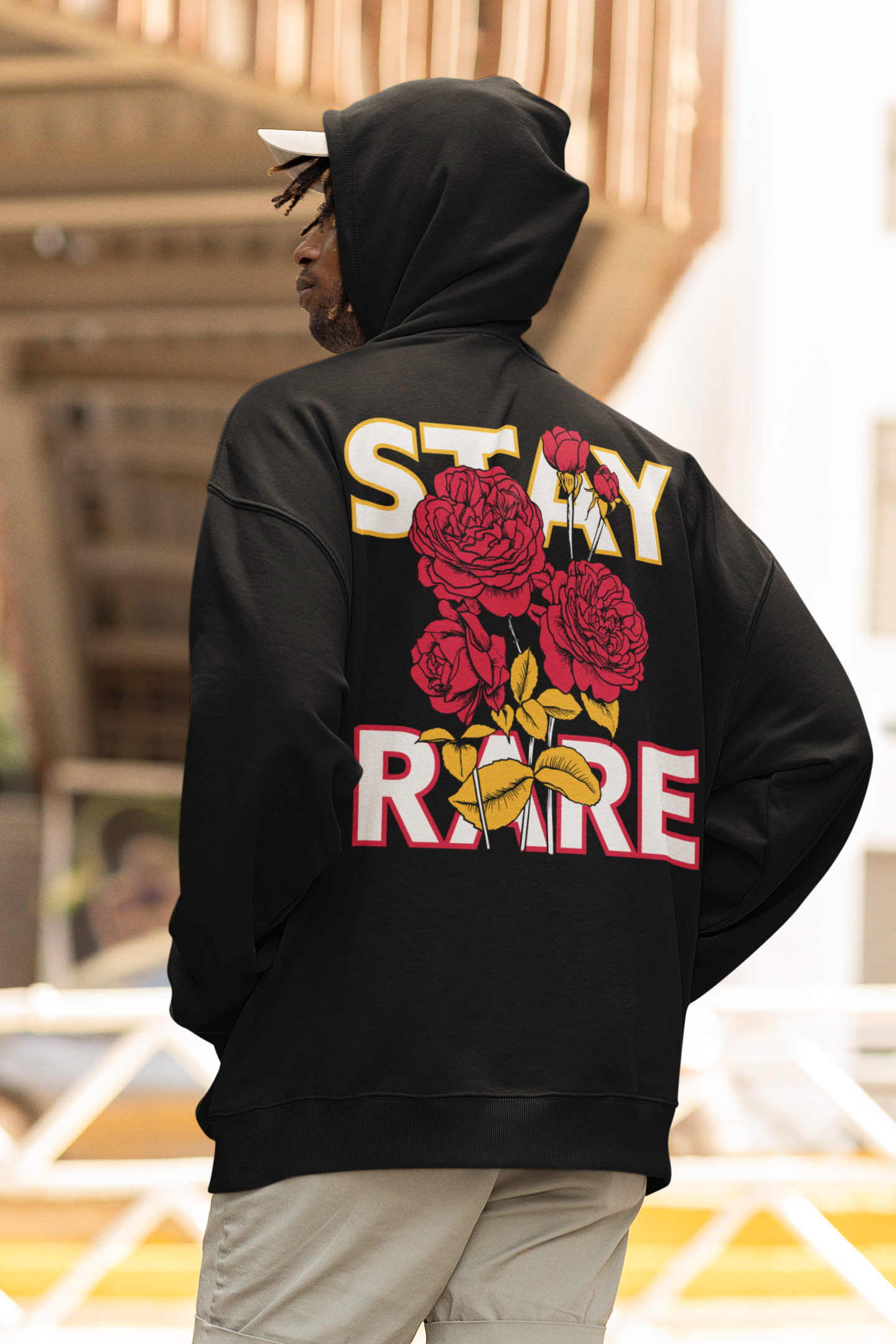 Stay Rare Hoodie (Red and Yellow)