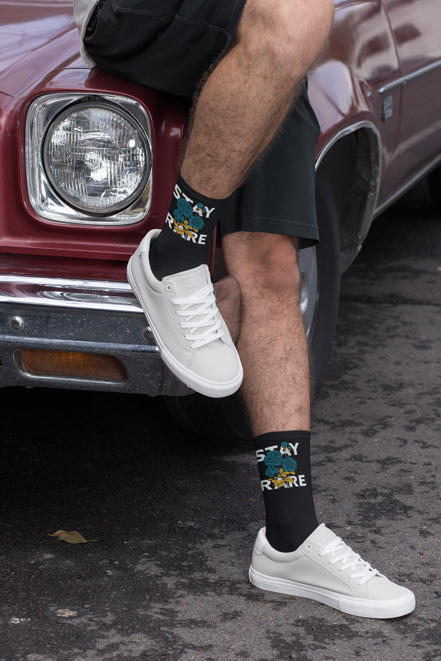 Teal & Gold Stay Rare Socks