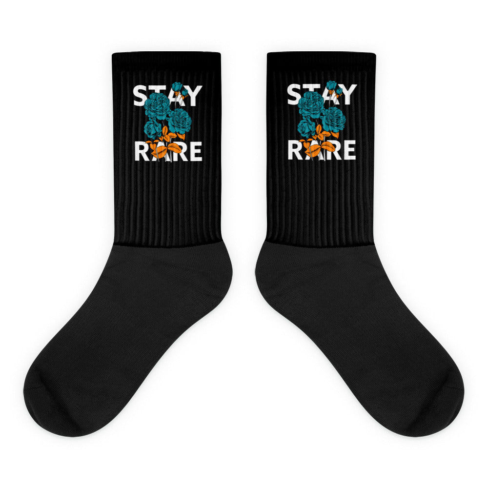 Aqua and Orange Socks