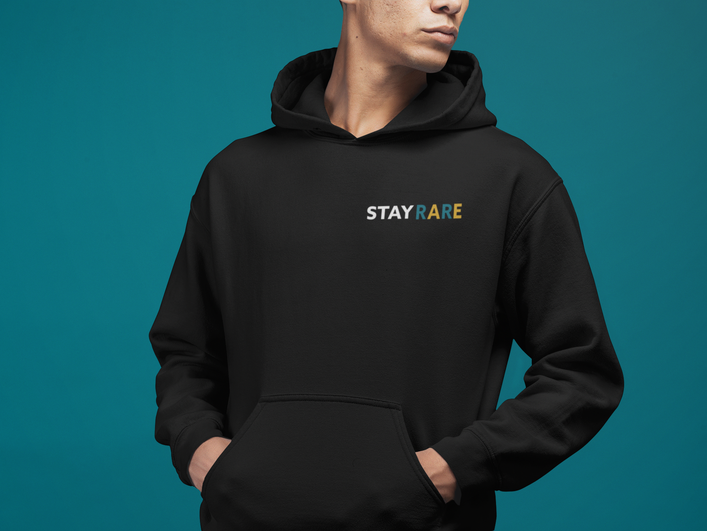 Stay Rare Hoodie (Teal & Gold)