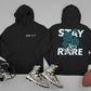 Stay Rare Hoodie (Green and Silver)